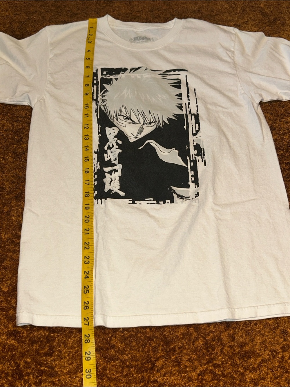 Men's White Short Sleeve Anime Graphic Tee - Picture 2 of 6